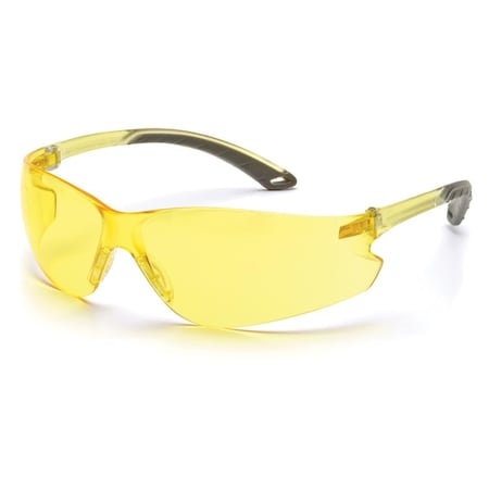 Pyramex Safety Glasses, Anti-Scratch, Amber Lens, Amber Frame, Frameless S5830S